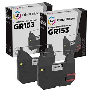 ld compatible printer ribbon cartridge replacement for brother 1030 gr153 (black, 2-pack)