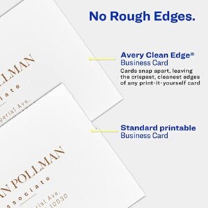 Avery Two-Side Printable Clean Edge Business Cards for Inkjet Printers, White, Matte, Pack of 120 (28877)