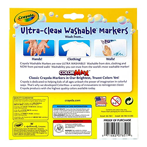 Crayola Ultraclean Broadline Classic Washable Markers (10 Count), (Pack of 2)