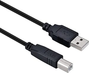 15ft digitmon black a-male to b-male usb 2.0 high speed printer cable for brother dcp-l2550dw monochrome laser all-in-one printer