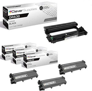 cs compatible toner cartridge replacement for brother dr630-tn630 black drum and 3 set