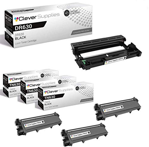 CS Compatible Toner Cartridge Replacement for Brother DR630-TN630 Black Drum and 3 Set