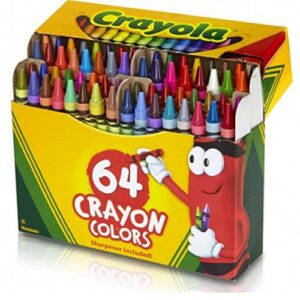 crayola crayon set, 3-5/8″, permanent/waterproof, 64/bx, assorted, sold as 1 box