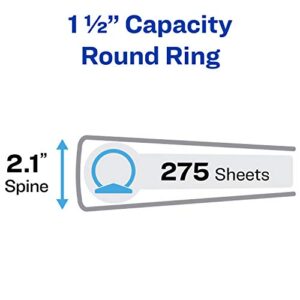 Avery Economy 3 Ring Binder, 1.5" Round Rings, 1 Blue Binder (03400)