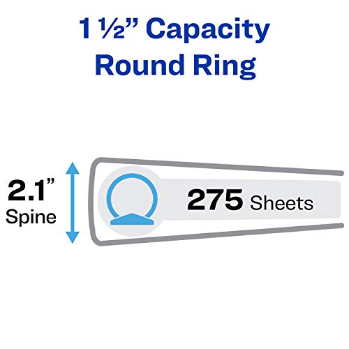 Avery Economy 3 Ring Binder, 1.5" Round Rings, 1 Blue Binder (03400)