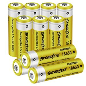 skywolfeye 3.7v 18650￵ rechargeable 3battery 5000mah 1865o battery large capacity for flashlight, headlamps, rc cars,garden lights