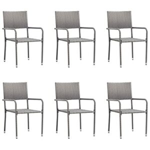 vidaxl patio dining chairs 6 pcs poly rattan anthracite