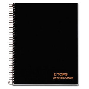 tops products journal notetaking planner, wirebound, ruled, 8-1/2″x6-3/4″, black (top63827) , white