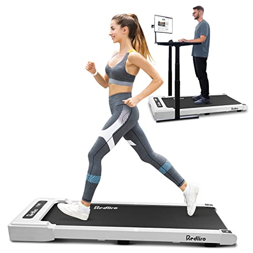 Redliro Walking Pad Treadmill Under Desk, Portable Mini Treadmill with Remote Control, Bluetooth, 265lbs Max Weight, Installation-Free Jogging Machine for Home/Office