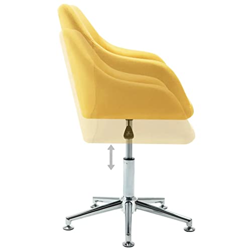 vidaXL Swivel Dining Chairs 2 pcs Yellow Fabric