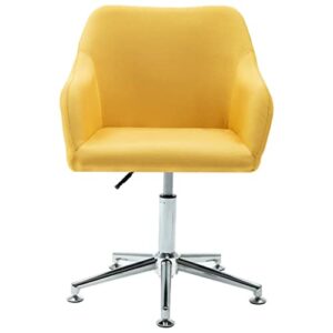 vidaXL Swivel Dining Chairs 2 pcs Yellow Fabric