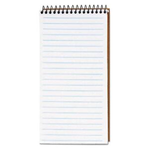TOPS Products - TOPS - Second Nature Spiral Reporter/Steno Notebook, Gregg Rule, 4 x 8, WE, 70-Sheet - Sold As 1 Each - Gregg ruled sheets, 25 narrow lines, 5/16 wide. - Spiral bound white paper. -
