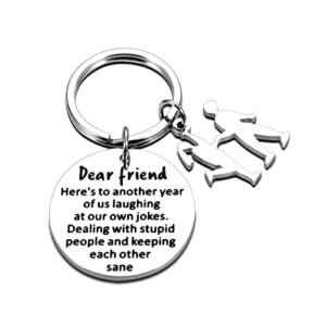 birthday gifts for best friends gifts for women men funny keychain friendship gifts for friends female male bestie bff soul sister brother coworker boss neighbor christmas stocking stuffers keyring
