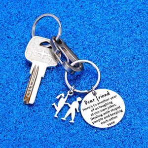 Birthday Gifts for Best Friends Gifts for Women Men Funny Keychain Friendship Gifts for Friends Female Male Bestie BFF Soul Sister Brother Coworker Boss Neighbor Christmas Stocking Stuffers Keyring