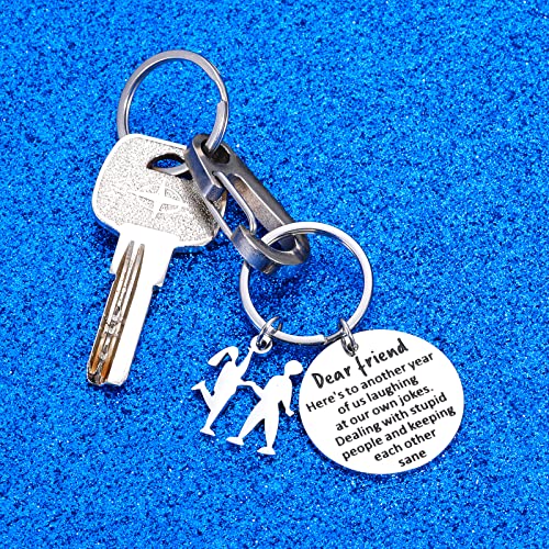 Birthday Gifts for Best Friends Gifts for Women Men Funny Keychain Friendship Gifts for Friends Female Male Bestie BFF Soul Sister Brother Coworker Boss Neighbor Christmas Stocking Stuffers Keyring