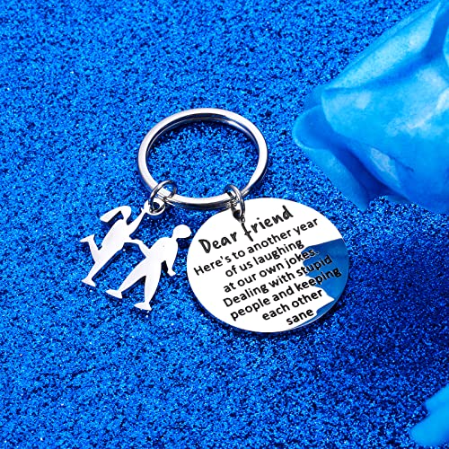 Birthday Gifts for Best Friends Gifts for Women Men Funny Keychain Friendship Gifts for Friends Female Male Bestie BFF Soul Sister Brother Coworker Boss Neighbor Christmas Stocking Stuffers Keyring