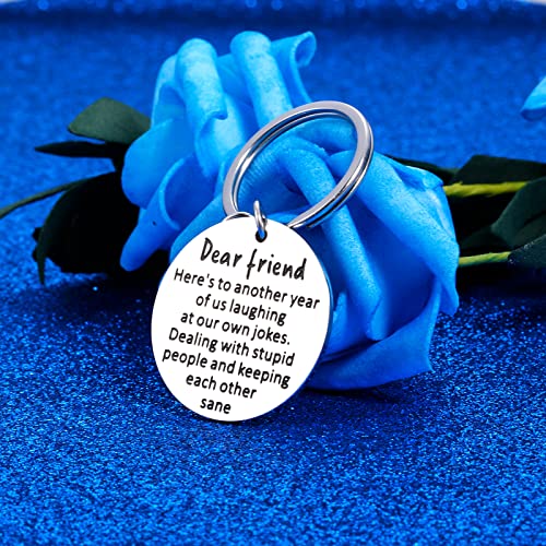 Birthday Gifts for Best Friends Gifts for Women Men Funny Keychain Friendship Gifts for Friends Female Male Bestie BFF Soul Sister Brother Coworker Boss Neighbor Christmas Stocking Stuffers Keyring