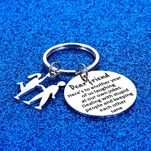 Birthday Gifts for Best Friends Gifts for Women Men Funny Keychain Friendship Gifts for Friends Female Male Bestie BFF Soul Sister Brother Coworker Boss Neighbor Christmas Stocking Stuffers Keyring