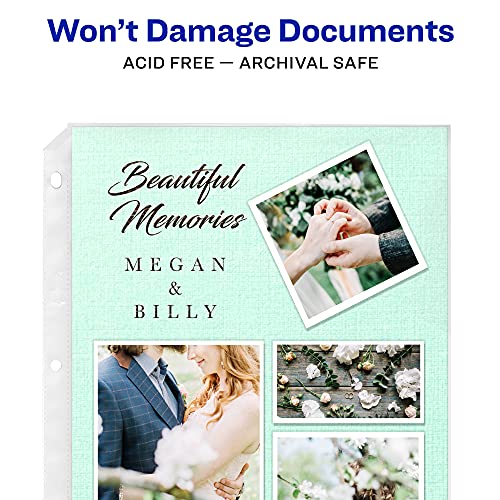 Avery Clear Mixed Format Photo Pages for 3 Ring Binder, Acid Free, Holds 4” x 6” Photos, 10 per Pack, 3 Packs, 30 Photo Protectors Total (01670)