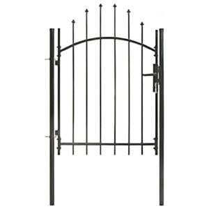 vidaxl garden gate steel 39.4″x68.9″ black