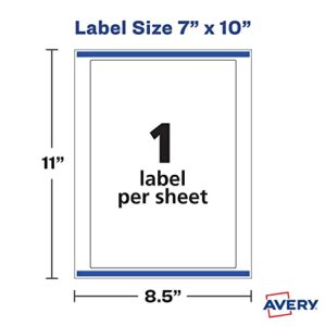 Avery Customizable Removable Wall Decals, 7" x 10", Matte White, Water Resistant Printable Labels, 3 Blank Wall Decal Stickers (61516)