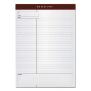 tops products – tops – docket gold planning pad, wide rule, 8-1/2 x 11-3/4, white, 4 40-sheet pads/pack – sold as 1 pack – heavyweight paper prevents bleed-through to next sheet. – letr-trim perforation leaves clean edge. – extra-thick backer supports wri