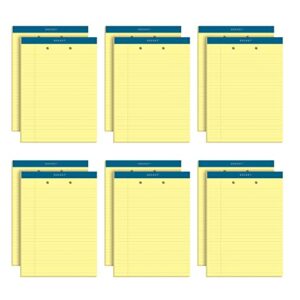 tops docket writing pads, 8-1/2″ x 11-3/4″, canary paper, legal rule, 2-hole punched top, 50 sheets, 12 pack (63420)