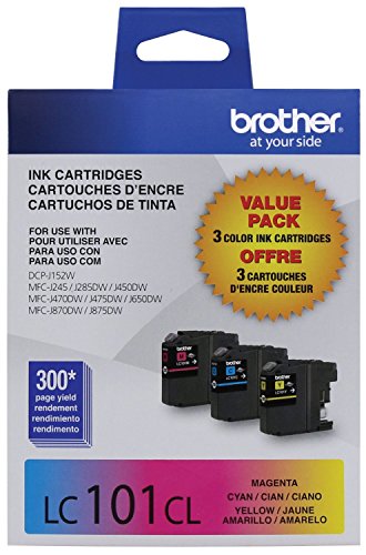 Brother Printer Innobella LC1013PKS LC101 3pack Standard Yield Color Ink (2 Pack)