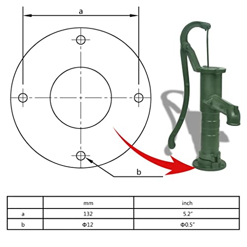 vidaXL Garden Water Pump with Stand Cast Iron Green Backyard Pond Outdoor