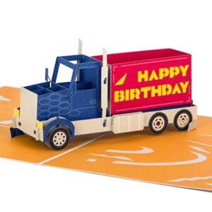 Ribbli Happy Birthday Truck Handmade 3D Pop Up Card,Greeting Card,Car Birthday Card,For Him,Her,Men,Women,Dad,Mom,Husband,Wife,Boyfriend,Girlfriend,Brother,Sister,Son,Daughter,Kid,Friend,with Envelope