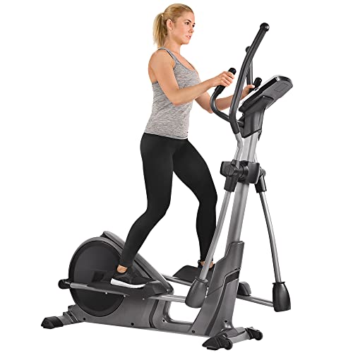 Sunny Health & Fitness Magnetic Elliptical Trainer Machine w/Device Holder, Programmable Monitor and Heart Rate Monitoring, 330 LB Max Weight - SF-E3912