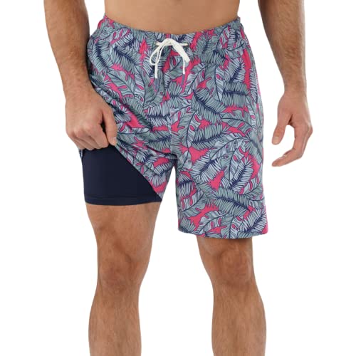 Member's Mark Men's Resort Swim Trunk (as1, Alpha, l, Regular, Regular, Standard, Totally Trop Tropical Pink, Large)