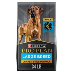 purina pro plan high protein, digestive health large breed dry dog food, chicken and rice formula – 34 lb. bag