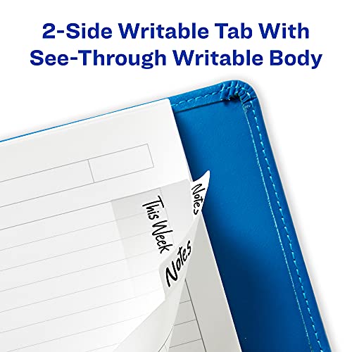 Avery Multiuse Ultra Tabs, 2" x 1.5", 2-Side Writable, White, 24 Repositionable Tabs (74787)