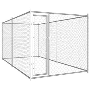 vidaxl outdoor dog kennel dog pet house playpen animal dog supply enclosure fencing panel metal weather-resistant easy to assemble 150.4″