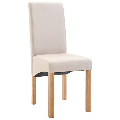 vidaXL Dining Chairs 4 pcs Cream Fabric