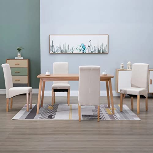 vidaXL Dining Chairs 4 pcs Cream Fabric