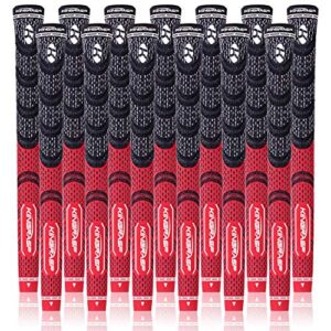 lehui kingrasp golf grips, standard/midsize, golf grips set of 13(free 13 tapes), anti-slip rubber golf club grips, 8colors optional (red, standard)