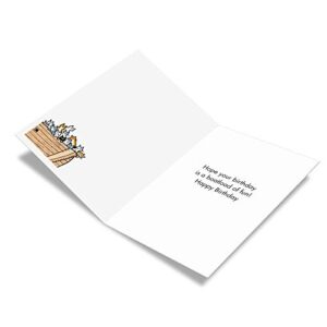 NobleWorks - 1 Funny Birthday Card Cartoons - Hilarious Comic Humor, Notecard with Envelope - Ark of Cats C9262BDG