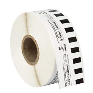 HOUSELABELS Compatible with DK-2210 Replacement Roll for Brother QL Label Printers; Continuous Length Labels; 1-1/7" x 100 feet (29mm*30.48m) - 12 Rolls