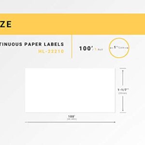 HOUSELABELS Compatible with DK-2210 Replacement Roll for Brother QL Label Printers; Continuous Length Labels; 1-1/7" x 100 feet (29mm*30.48m) - 12 Rolls