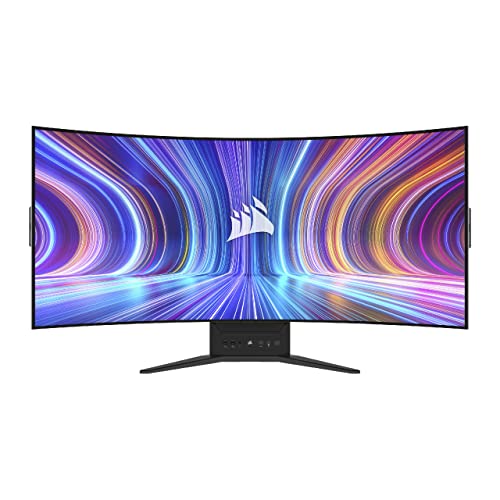 Corsair XENEON Flex 45WQHD240 Gaming Monitor - 45-Inch OLED WQHD (3440 x 1440) Bendable Display, 240Hz Refresh Rate, 0.03ms GtG Response Time, NVIDIA® G-SYNC Compatible, AMD FreeSync™ Premium - Black