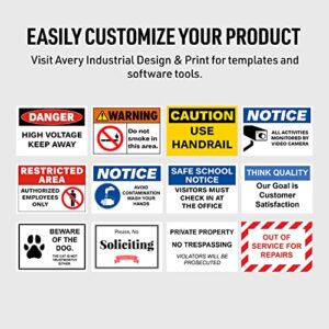 Avery Industrial Custom Sign Kit, Blank White, Printable Custom Signs, Plastic, 8-1/2" x 11", 2 Signs Total (61570)
