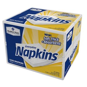 member’s mark 1-ply everyday white napkins, 11.4″ x 12.5″ (4 pk., 300 ct. per pack) pack of 2