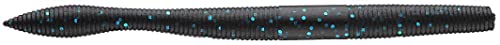 Daiwa Plastic Worms NF-5-021 Yamamoto Neko Fatworm 5", Black with Blue Flake