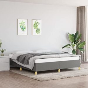 vidaxl bed frame dark gray 76″x79.9″ king fabric