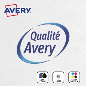 Avery - Pack of 100 Rectangular Self-Adhesive Labels, White Paper, 80 x 50 mm, Customisable and Printable Laser, Inkjet and Copier (PPW-80 x 50.FR)