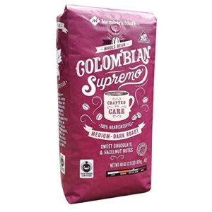 member’s mark whole bean colombian supremo coffee 2.5 pound – set of 2