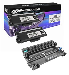 speedy inks compatible toner cartridge and drum unit replacement for brother tn720 and dr720 (2 black, 1 drum, 3-pack)