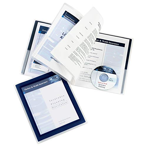 Avery Flexi-View 6 Pocket Organizer, Holds up to 150 Sheets, 3 Blue Document Organizers (47696)